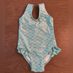 Flap Happy UPF 50+ Delaney Hip Ruffle Swimsuit, Fairy Tale Scales, size 18M